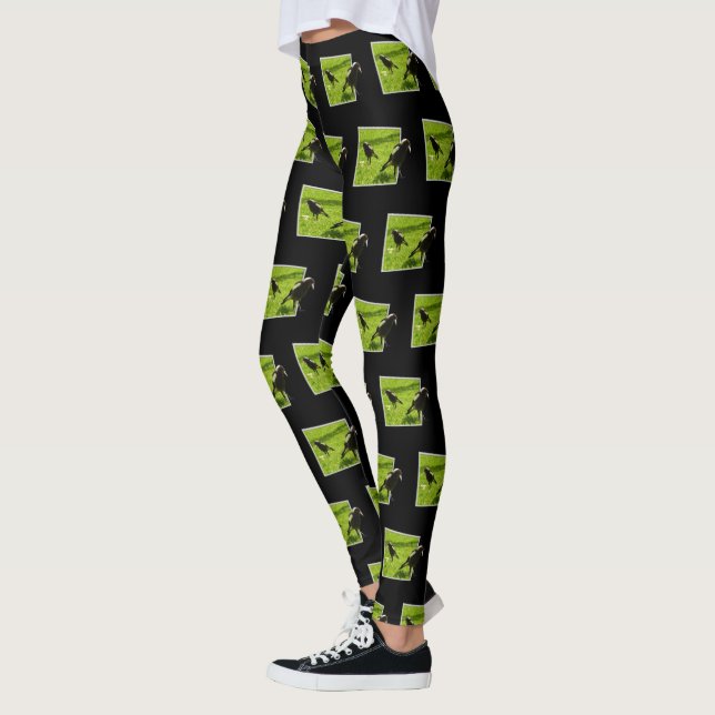 Two Australian Magpie Birds, Leggings (Left)