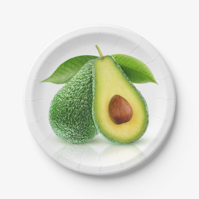 Two avocados paper plate (Front)