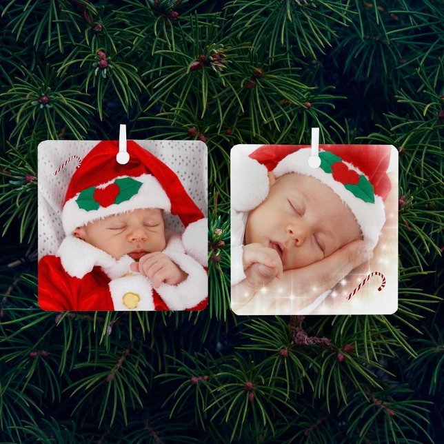 Two Baby Family Pictures Metal Ornament (Creator Uploaded)