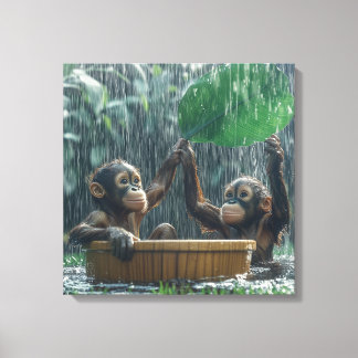 Two Baby Orangutans  Canvas Print