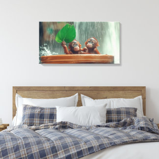 Two Baby Orangutans  Canvas Print