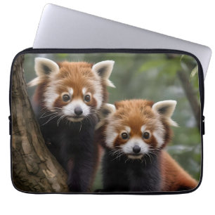 Two Baby Red Panda Bears In A Tree, Laptop Sleeve