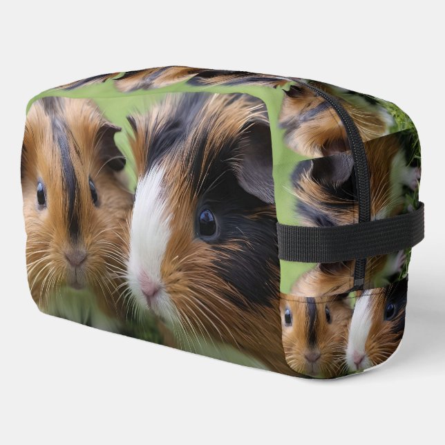 Two Baby Tortoiseshell Guinea Pigs, Dopp Kit (Left Corner)