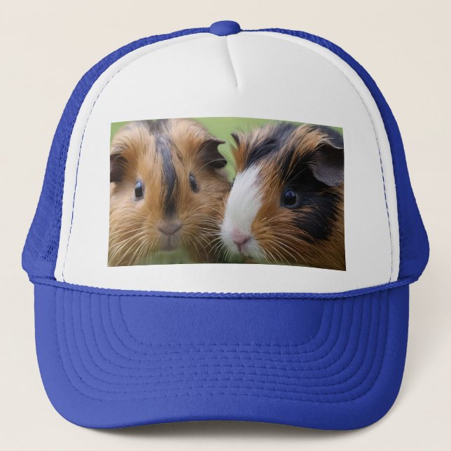 Two Baby Tortoiseshell Guinea Pigs, Trucker Hat (Front)