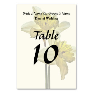 Two Backlit Daffodils Table Number