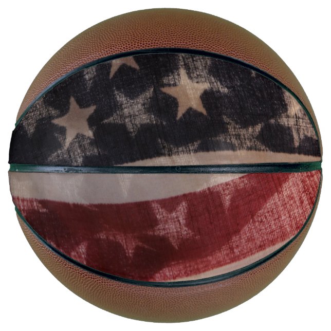 Two backlit USA flags Basketball (Front)