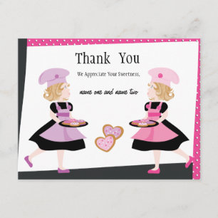 Two Baking Cuties with cookies! Thank You Card
