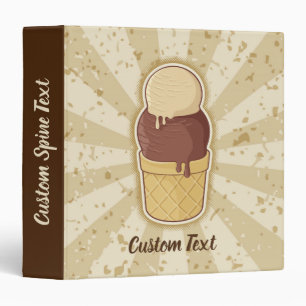 Two Balls Ice Cream Cup 3 Ring Binder