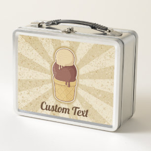 Two Balls Ice Cream Cup Metal Lunch Box