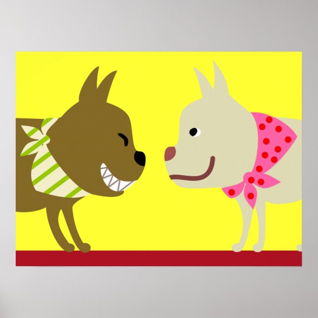 Two Bandana Dogs - Yellow Poster (Front)