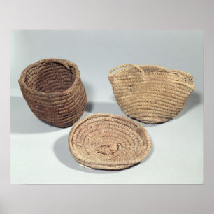 Two baskets and a cover (woven palm fronds) poster