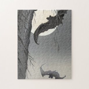 Two Bats at Full Moon, 1900-1936 by Ohara Koson Jigsaw Puzzle