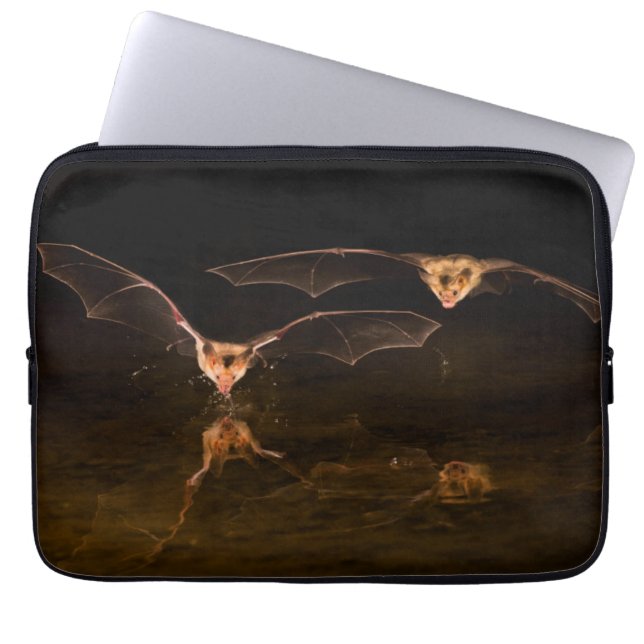 Two bats flying over water, Arizona Laptop Sleeve (Front)