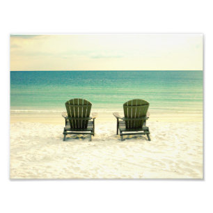 Two Beach Chairs Overlooking the Sea Photo Print