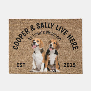 Two Beagles Personalized Dog Lover  Doormat