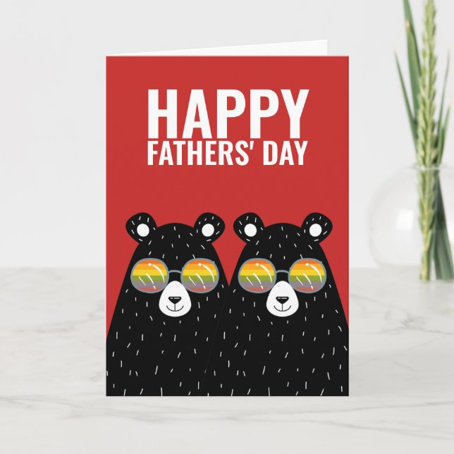 Two Bear Dads Happy Gay Fathers Day Card (Front)