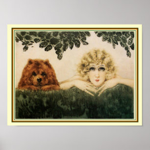 "Two Beauties" by Louis Icart  12 x 16 Poster