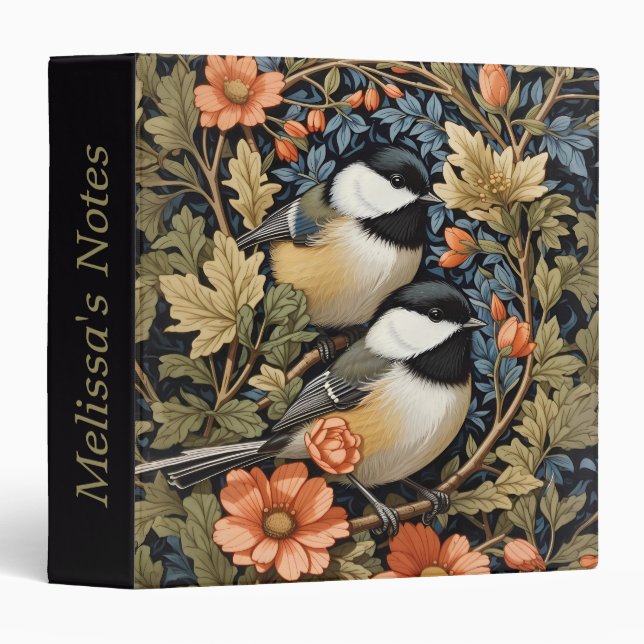 Two Beautiful Black-Capped Chickadees Binder (Front/Spine)