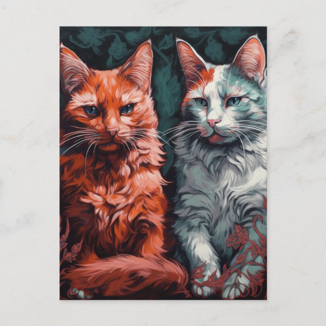 Two Beautiful Cats Postcard (Front)