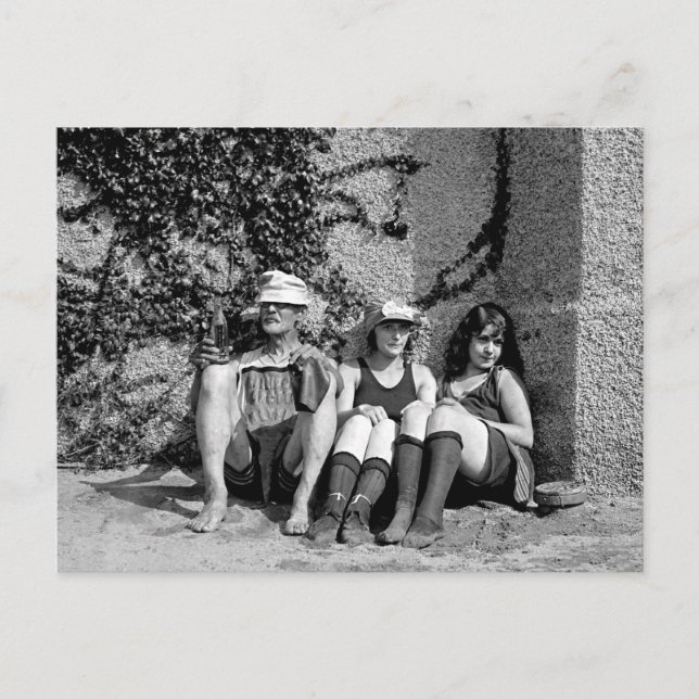 Two Beautiful Girls and One Grumpy Old Man Postcard (Front)