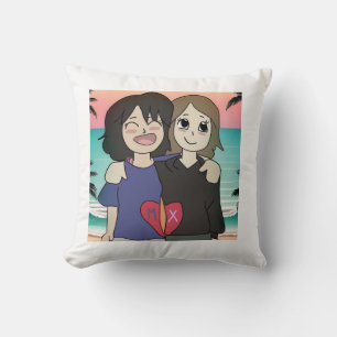 two beautiful girls throw pillow