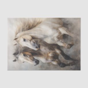 Two Beautiful Horses in a Painterly Style Tissue Paper