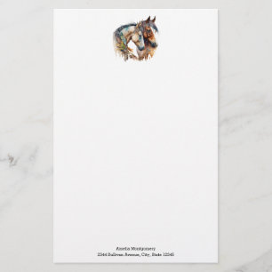 Two Beautiful Horses Western Boho Stationery