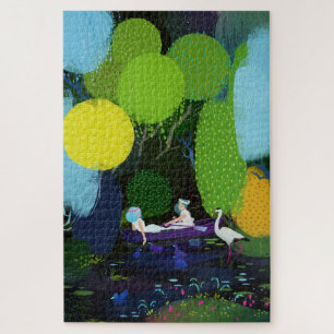 Two Beautiful Ladies in a Boat Jigsaw Puzzle