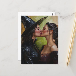 Two Beautiful Witches Kiss Pride Series Postcard