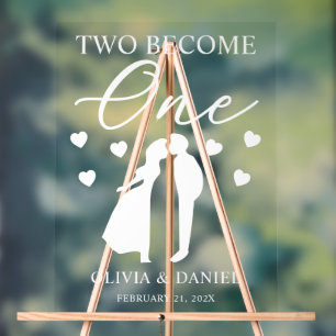 Two Become One Custom Wedding Acrylic Sign