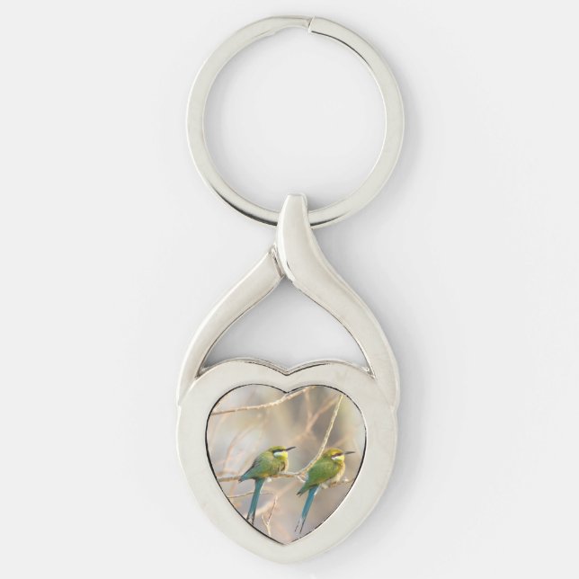Two Bee-eaters Keychain (Front)