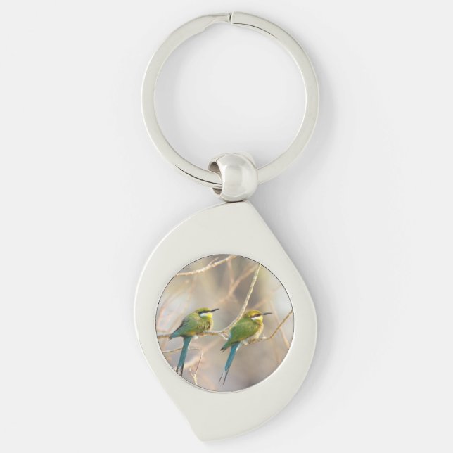 Two Bee-eaters Keychain (Front)