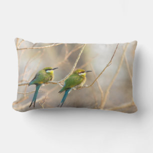Two Bee-eaters Lumbar Pillow