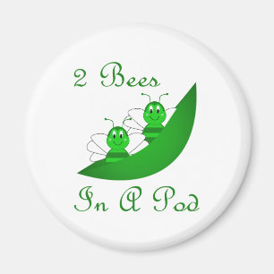 Two Bees In A Pod Magnet