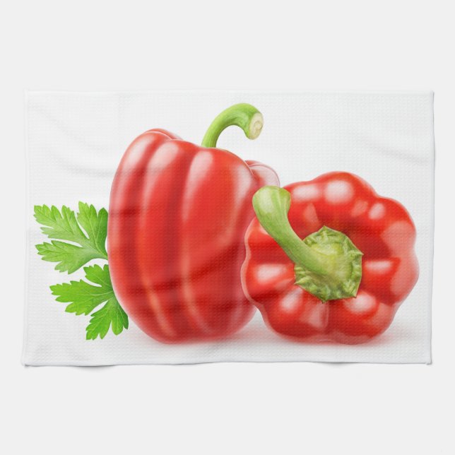 Two bell peppers kitchen towel (Horizontal)