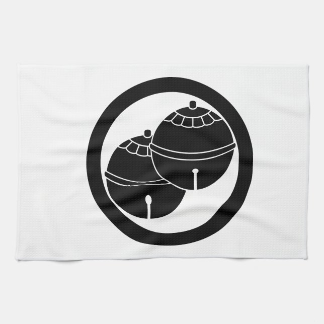 Two bells in a circle kitchen towel (Horizontal)