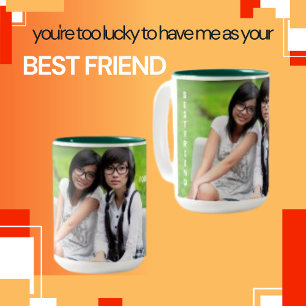 Two Best friend Girls Modern Two-Tone Coffee Mug