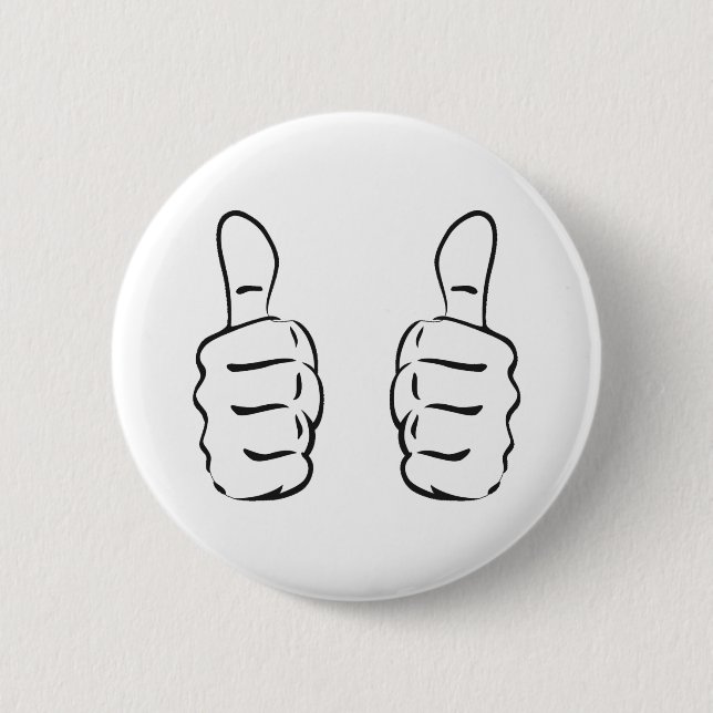 Two Big Thumbs Up 2 Inch Round Button (Front)
