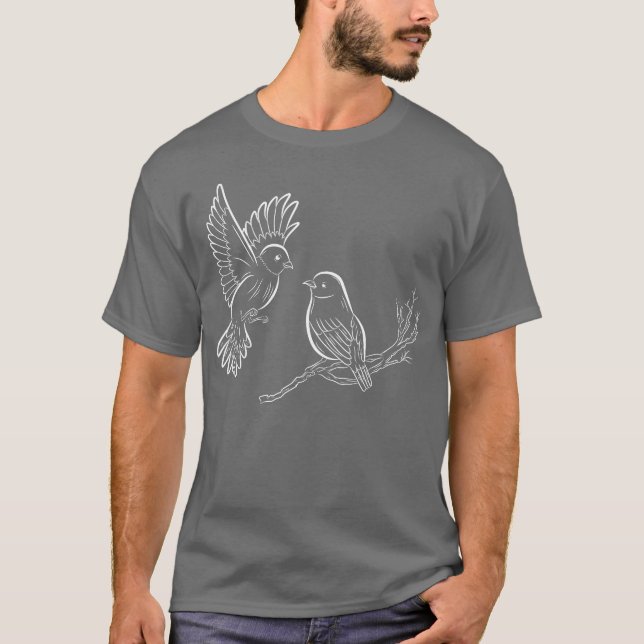 two bird white friends T-Shirt (Front)