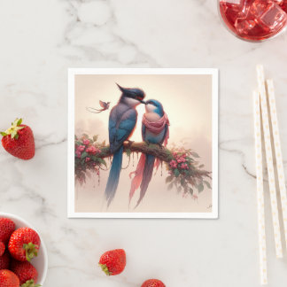 Two birds Flat Thank You Card Napkin