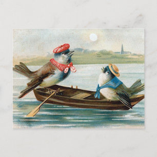 Two Birds in a Boat Postcard