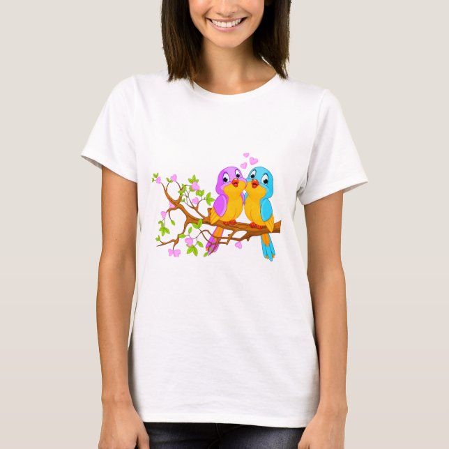 Two Birds Love in Tree T-Shirt (Front)