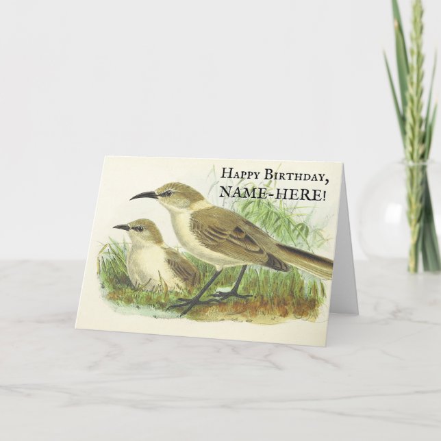 Two Birds on the Ground Birthday Greeting Card (Front)