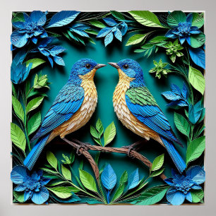 🕊️ Two Birds Paper Art Wall Decor Gift 🎁