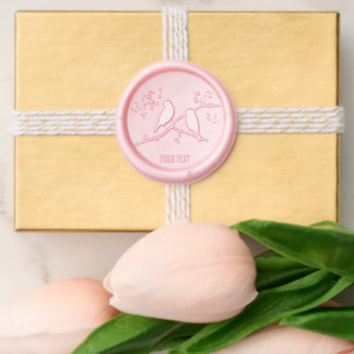 Two Birds With Text Wax Seal Sticker