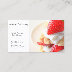 Two-bite strawberry shortcake business card