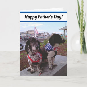 Two Black And White Dogs Father's Day Card