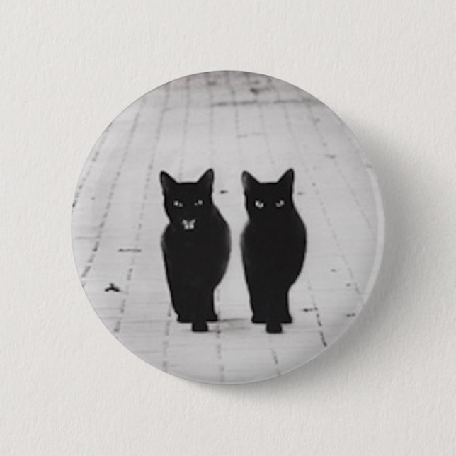 Two Black Cats button pin (Front)