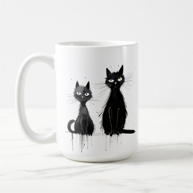 Two Black Cats Design Mug (Left)