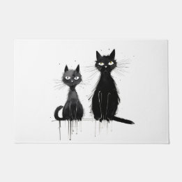 Two Black Cats Doormat